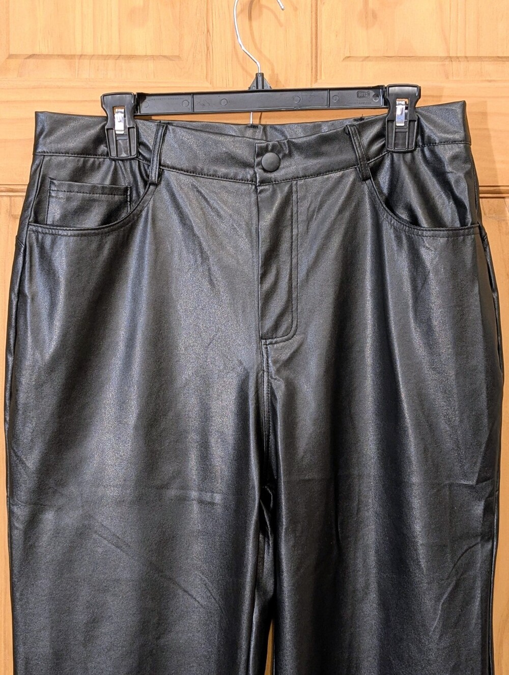 Fashion Noma Faux Leather Pants Flare Leg Size 12 High Rise Trousers Boho Chic - Picture 2 of 15